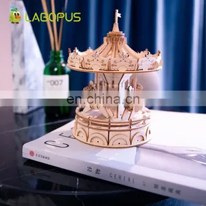 Lagopus DIY 3D Wooden Animal&Building Puzzle Game Assembly Toy Gift for Children Kids Adult Model Kits thumbnail-1
