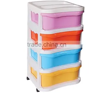 4 Tier Removable Plastic Storage Drawer, Plastic Storage Cabinet thumbnail-1