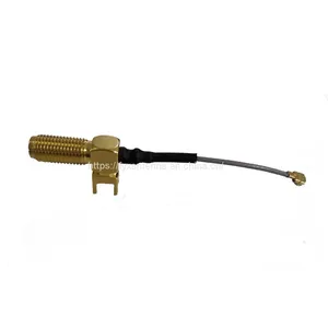 U.FL To SMA Female 4 Pins Right-Angle Pigtail Antenna Coaxial RF1.13 Cable thumbnail-1
