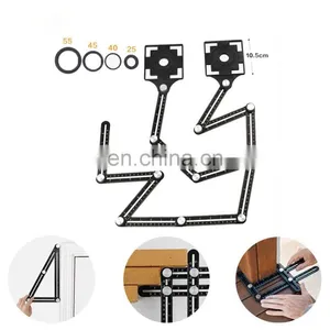 6 Folding Multi Angle Measuring Ruler Ceramic Tile Hole Positioning Ruler With Drill Guide Template Hole Punch Accessories thumbnail-5