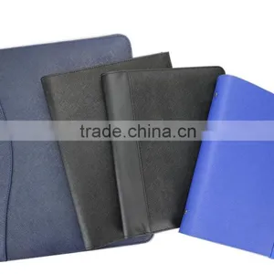Wholesale High Quality Custom Black Color Genuine Saffiano Leather Office File Bag Document Folder Notebook thumbnail-6