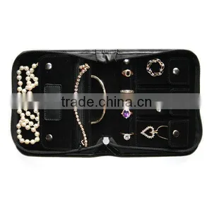 Wholesale Genuine Leather Ladies Jewelry Display Case Travel Jewelry Pouch Bag thumbnail-6