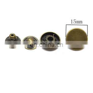 Custom 15mm Round Metal Press Stud Fasteners Buttons thumbnail-1