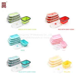Kitchen Accessories Home and Kitchen Gadgets Bento Lunch Box for Kids Children Collapsible Food Storage Container Kitchen Silicone Lunch Box thumbnail-3