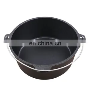 Spot Cast Iron Stew Japanese Soup Outdoor Picnic Boiled Water Hanging Stew Roast Chicken Pig Iron Dutch Hot Pot thumbnail-2