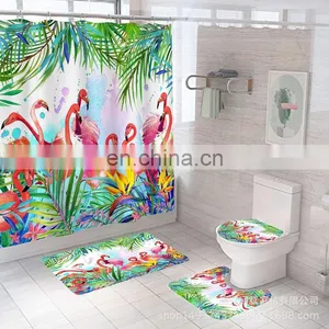 Luxury Famous Brand Latest Linen Custom Bathroom Shower Curtain and Rugs thumbnail-1