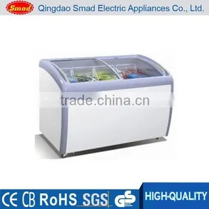 Smad Commercial Glass Curve Sliding Top Ice Cream Chest Freezer XS-248Y thumbnail-2