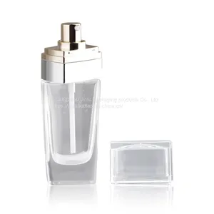 Spot 30ml Square Liquid Foundation Bottle Thick Bottom Cosmetics BB Isolating Cream Bottle 30ml Square Lotion Glass Bottle thumbnail-5