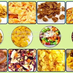 2024 Popular Twin Screw Extruder Corn Flakes Extruding Making Machine Breakfast Cereal Corn Flakes Production Line thumbnail-4