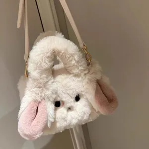 37Cute Rabbit Bag Plush Bag Cartoon Children's Girl Bag Diagonal Bag Furry Autumn Wholesale thumbnail-3