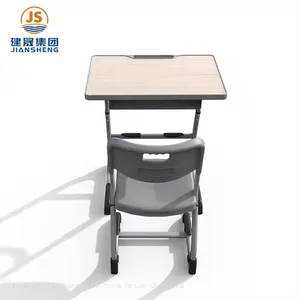 JS School Furniture Height Adjustable Classroom Desk and Chair for Primary School thumbnail-5