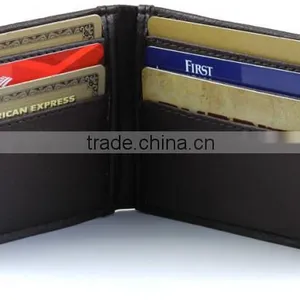 Custom Card and ID Holder With Leather Front Magnetic Money Clip for Men thumbnail-2