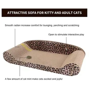 MEOW LOVE Custom 24 Inch Cat Scratcher Cardboard Sofa Extra Large Size Cat Scratcher for Indoor Cats thumbnail-2