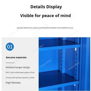 China Factory Wholesales Large Steel Tool Storage Cabinet With Strong Hinges and Secure Lock System for Manufacturing Facilities thumbnail-4