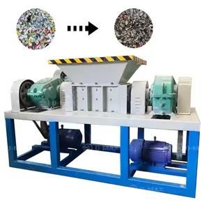 Factory Direct Sales Industrial Waste Paper Cardboard Metal Plastic Double Shaft Shredder Recycling Waste thumbnail-2
