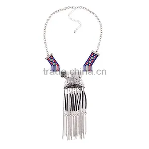 Fashion Ethnic Costume Jewelry Chains Tassels Pendant Necklace thumbnail-6