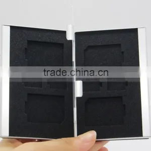Leather Aluminum EVA Memory Card Carrying Case for 4x SD Card and 4x TF Card thumbnail-5