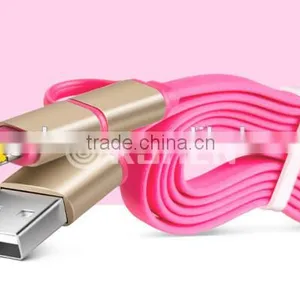 Wholesale 2015 2 in 1hot Sale Flat Copper Core Usb Extension Charging Data Cable thumbnail-1