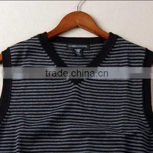Men's V-neck Stripe Knitting Vest Autumn Wear thumbnail-3