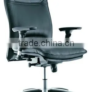 Top Quality Office Chiar Steel Frame and Black Lengther Movable Boss Chair thumbnail-6