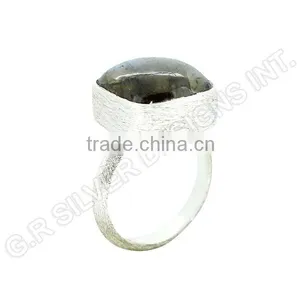 Natural Labradorite Cushion Cab Gemstone Ring,925 Sterling Silver Bezel Set Ring Jewelry thumbnail-4
