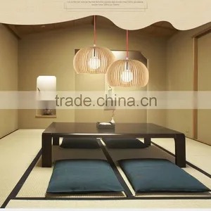 2016 New Wood Caged Round Design LED Pendant Lights JK-8005B-01 Wood Pendant Light Round Led Pendant Light thumbnail-2