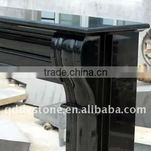Natural Absolute Polished Black Granite Fireplace thumbnail-1