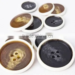 Sedex Audited Factory 2 Pillar Burnt Rim Resin Horn Button, Polyester Horn Button thumbnail-5