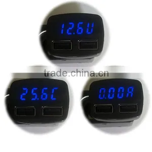 Digital Volt Monitor 12V 24V Cigarette Lighter 5V/2A USB Car Charger For IPhone thumbnail-2