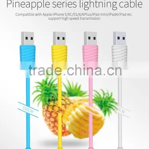 GOLF 2.1A Pineapple Series Usb Cable for Iphone5/5s/5c 1m Quick Charge and Data Pinepple Cable for Iphone 6/6s/6plus thumbnail-1