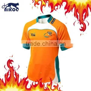 Top Quality Tight Fit Women's Custom Striped Dry Fit College Sublimated Rugby Football Jersey/uniform thumbnail-1