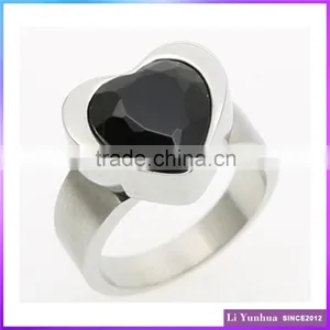 Heart Stainless Steel Rings With Zircon thumbnail-1