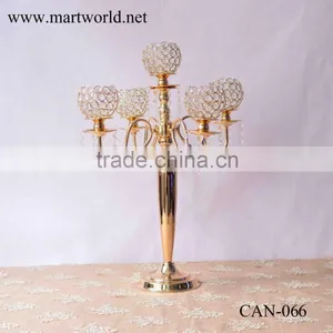 Champagne Gold Crystal Candelabra Centerpieces Candelabra for Wedding Decorations Centerpiece Party Decoration (CAN-066) Quality Choice thumbnail-2