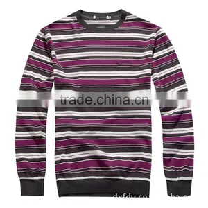 Brand Stripe T-shirt Autumn Cotton Round Collar Men's Long Sleeve T-shirt Pure Cotton Long Sleeve T-shirt thumbnail-3