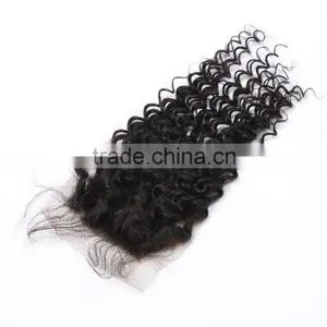7a Brazilian Kinky Curly Closure Human Hair Lace Brazilian Curly Virgin Hair Wet And Wavy Closure Brazillian Curly Lace Closure thumbnail-3