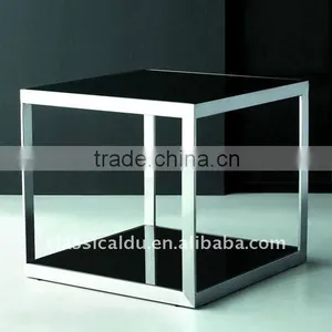 Glass Square Table in Stainless Steel Frame CT-075 thumbnail-1