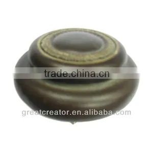 Round Matt Black Curtain Rod End Caps thumbnail-1