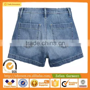 2016 Wholesale Women Short Denim Shorts Side Pockets With Buttons thumbnail-3