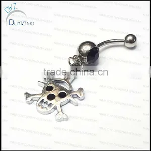 Skull Navel Piercing Nickel Free Belly Button Rings Body Jewelry thumbnail-1