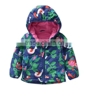 Winter Children Printed Coat Fancy Winter Girls Hooded Coats thumbnail-3