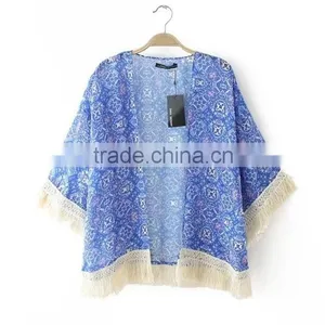Latest Designer Elegant Tunics Kaftan With Fringes Beach Poncho thumbnail-1