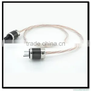 High End Performance Audiocrast OCC & OCC Silver Plated Power Cable With Carbon Fiber US Power Plug thumbnail-1