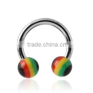 Wholesale HorseShoe Rasta Piercings thumbnail-1