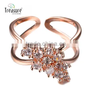 Hot Jewelry Designer Zircon Ring Crystal Silver Ring Bridal Jewelry Costume Jewelry thumbnail-1