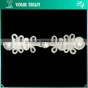 Height 4.2 Centermeter All White Sew On 100% Nylon Chinese Knot Frog Buttons thumbnail-2