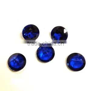 High Quality Blue Corundum Loose Round Faceted Gemstone, Best AAA Quality thumbnail-3