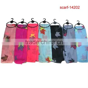 Ployester Leaf Printing Sarf Styles thumbnail-1