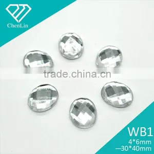 WB1 Oval Chessboard Flat Back Acrylic Jewels Rhinestones DIY Fashion Decoration, Craft Jewelry Fitting Garment Bags thumbnail-1
