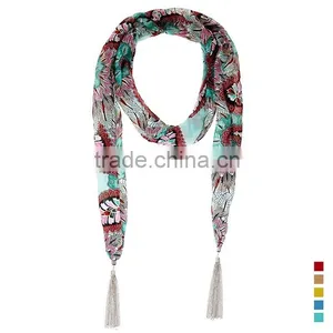Top Sale Passion Tropical Plants Printing Scarf,functional Scarf thumbnail-1