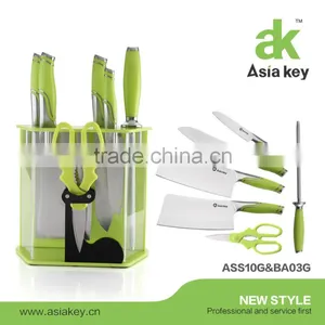Brand New Stainless Steel Kitchen Knife Set With Acrylic Block thumbnail-1